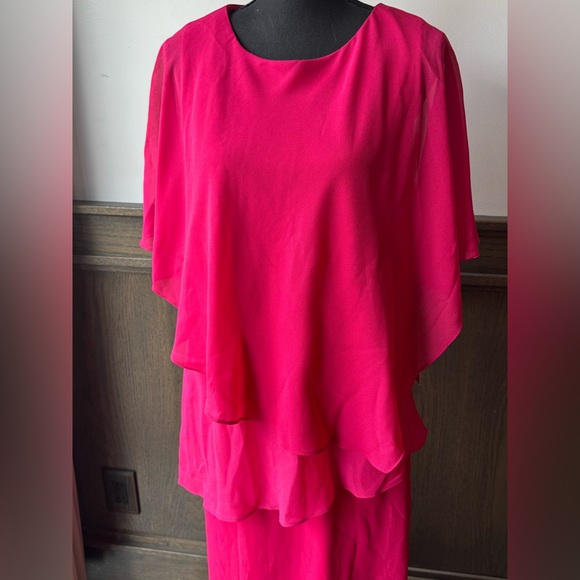 Coldwater Creek Flowy Raspberry skirt and shirt coordinated set NWT 18W - Picture 6 of 7